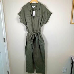 Now + Gen Sonoma Utility Cargo Short Sleeve Jumpsuit Army Green Size XXL 2XL NWT